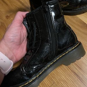 Black glitter Dr. Martens kid boots